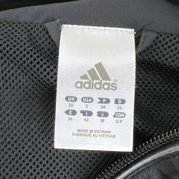 Adidas Gray Jacket Women's Small Full Zip Pink Side Stripe Track Wind Breaker - Picture 4 of 7